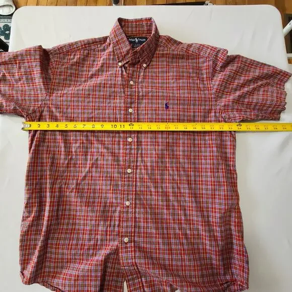Mens Ralph Lauren Blake SS Plaid Button-Down Shirt Medium Preppy 90s Casual - Picture 8 of 10